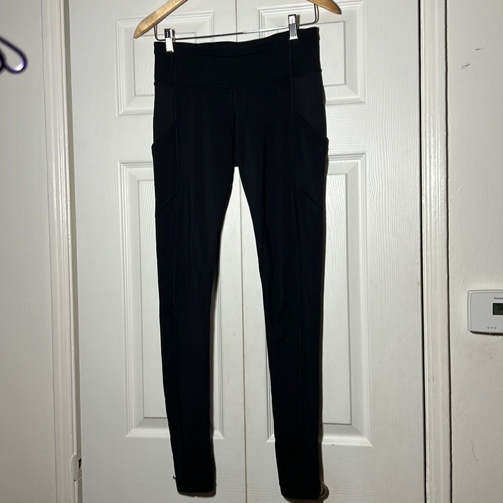 Lululemon Black Partially Sheer leggings size 6